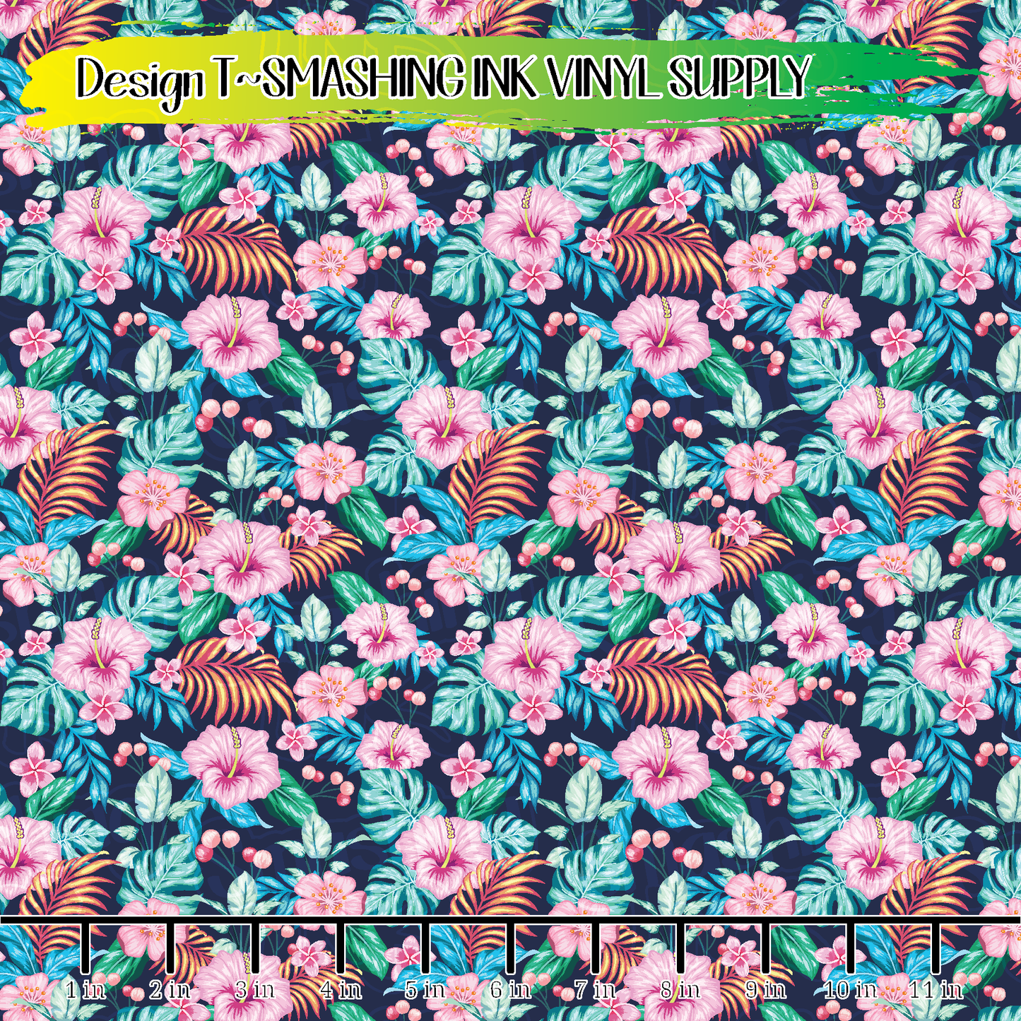 Tropical Flowers ★ Printed Vinyl Sheets | Faux Leather | Laser Safe