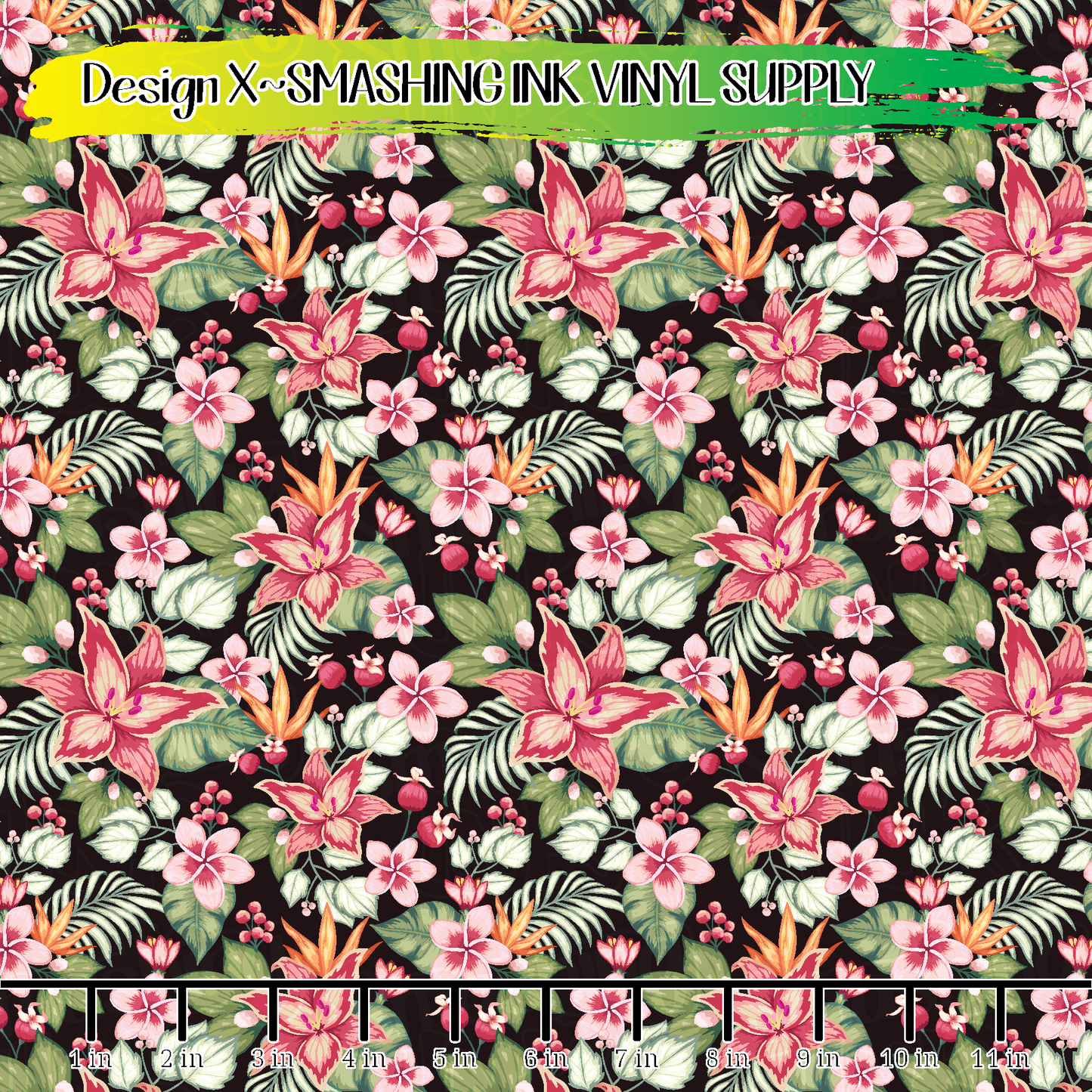 Tropical Flowers ★ Printed Sheets | Faux Leather | Laser Safe