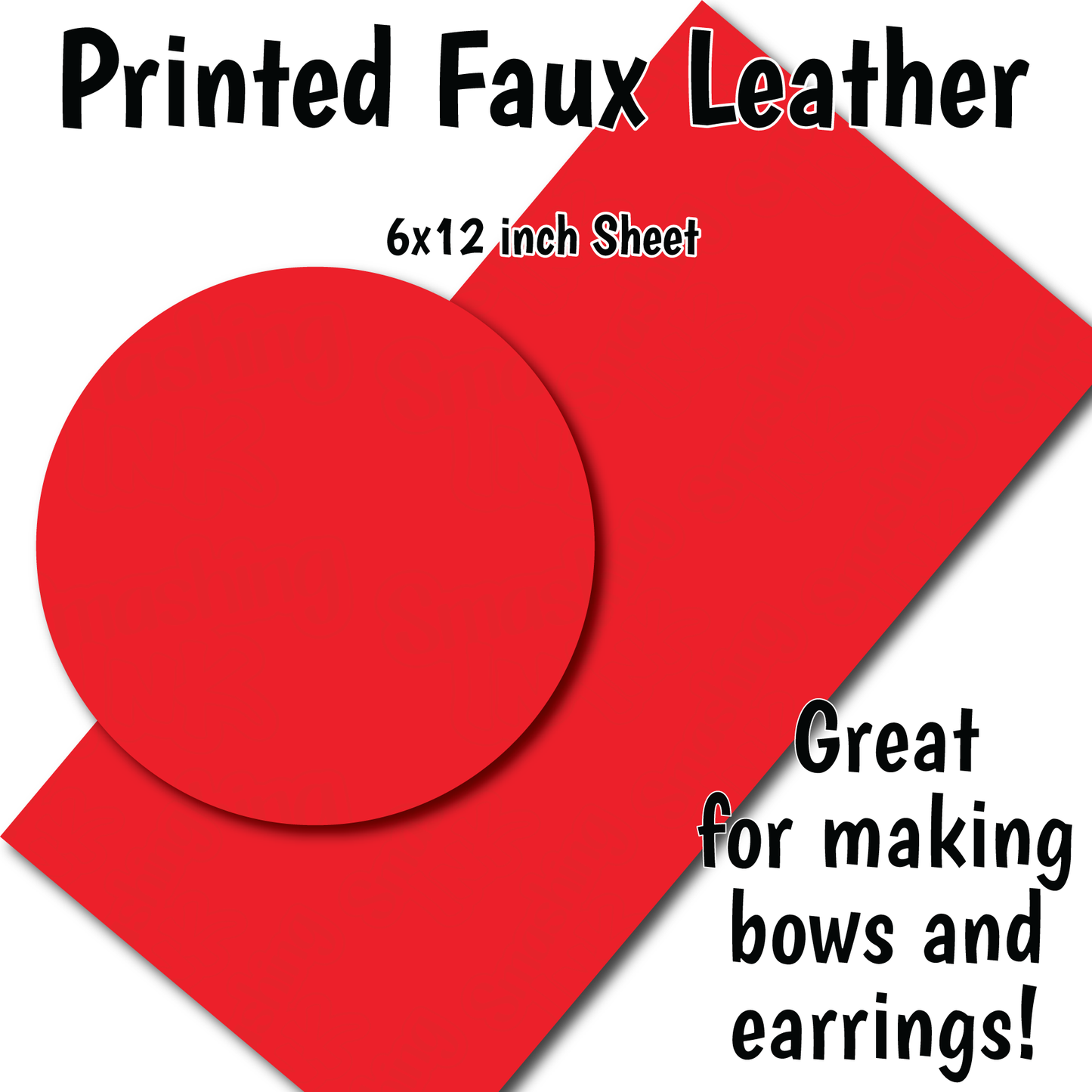 Solid Red - Faux Leather Sheet (SHIPS IN 3 BUS DAYS)