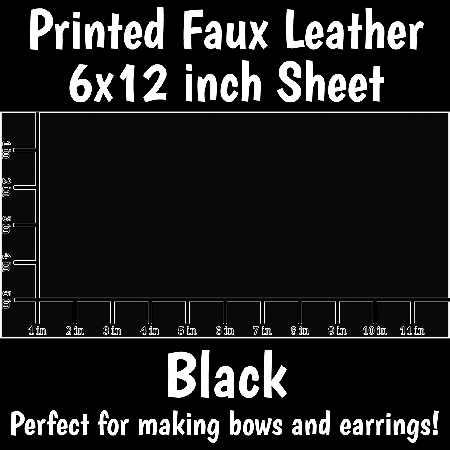 Solid Black - Faux Leather Sheet (SHIPS IN 3 BUS DAYS)