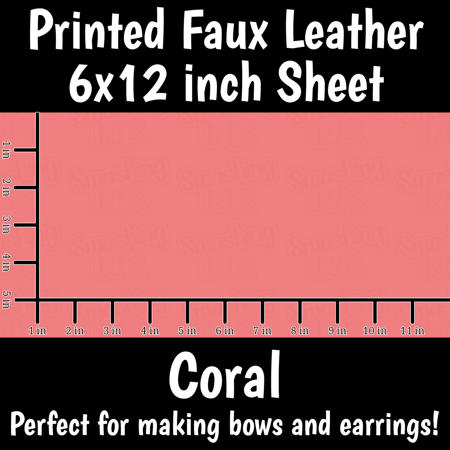 Solid Coral - Faux Leather Sheet (SHIPS IN 3 BUS DAYS)