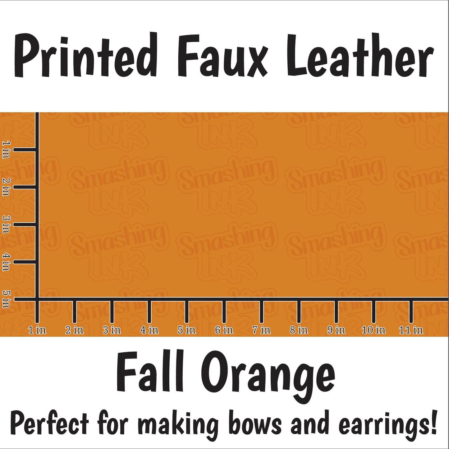 Solid Fall Orange - Faux Leather Sheet (SHIPS IN 3 BUS DAYS)
