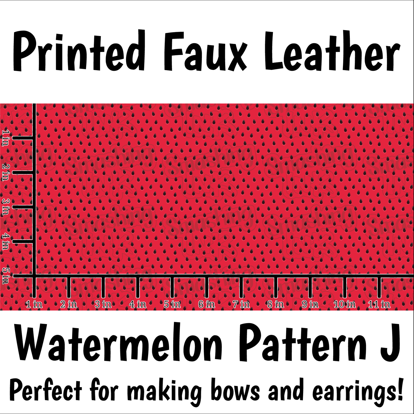 Watermelon Pattern J - Faux Leather Sheet (SHIPS IN 3 BUS DAYS)