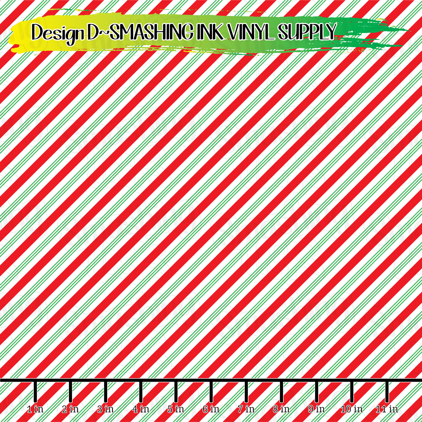 Candy Cane Stripes ★ Printed Vinyl Sheets | Faux Leather | Laser Safe