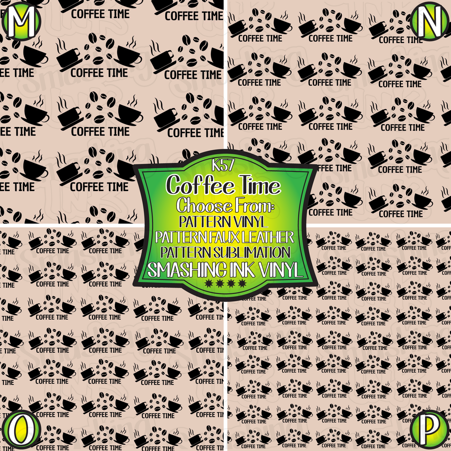 Coffee Time ★ Printed Vinyl Sheets | Faux Leather | Laser Safe