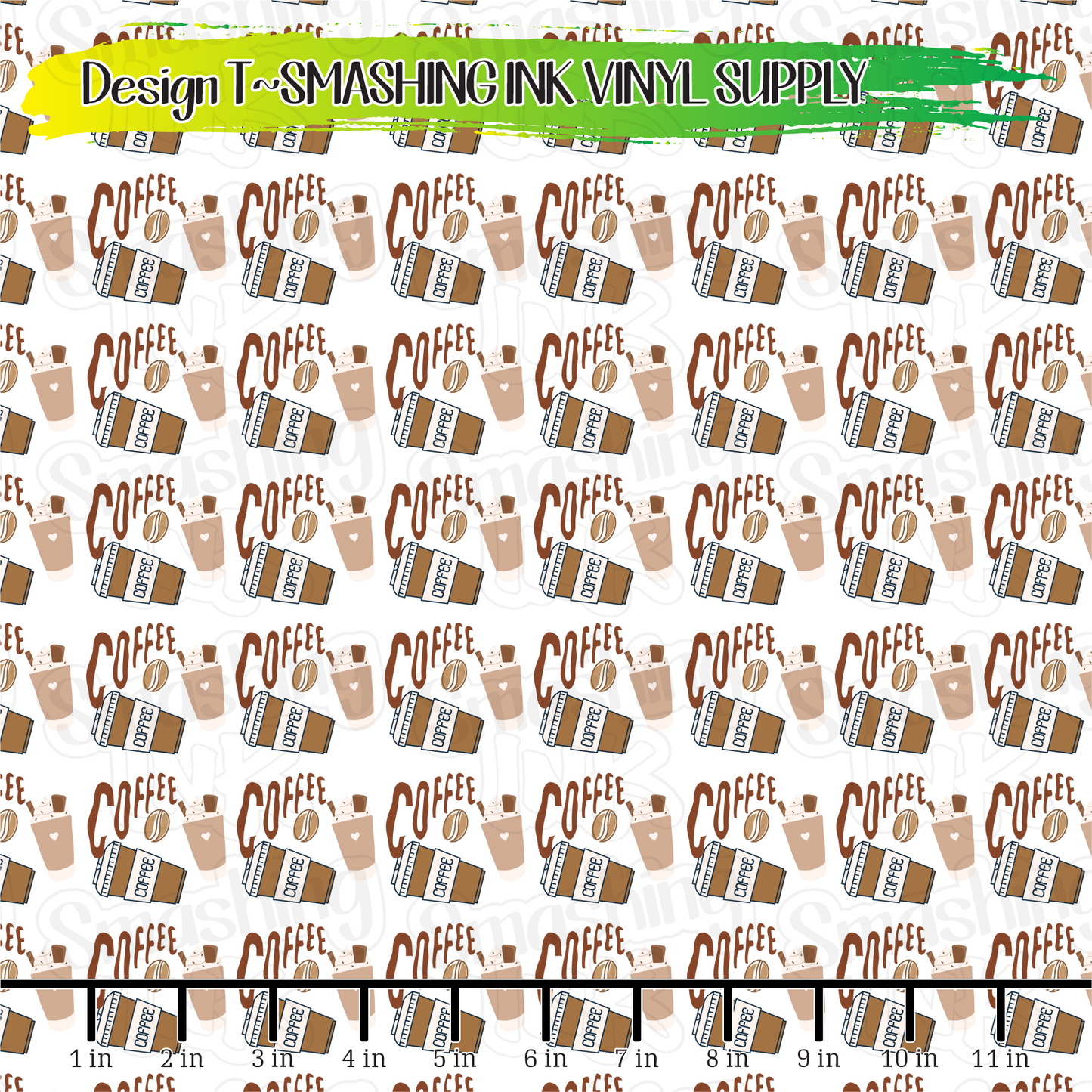 Coffee Cup ★ Printed Vinyl Sheets | Faux Leather | Laser Safe