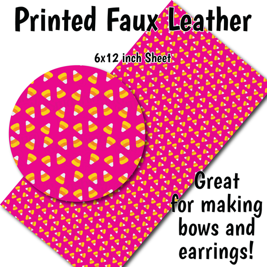 Pink Candy Corn - Faux Leather Sheet (SHIPS IN 3 BUS DAYS)