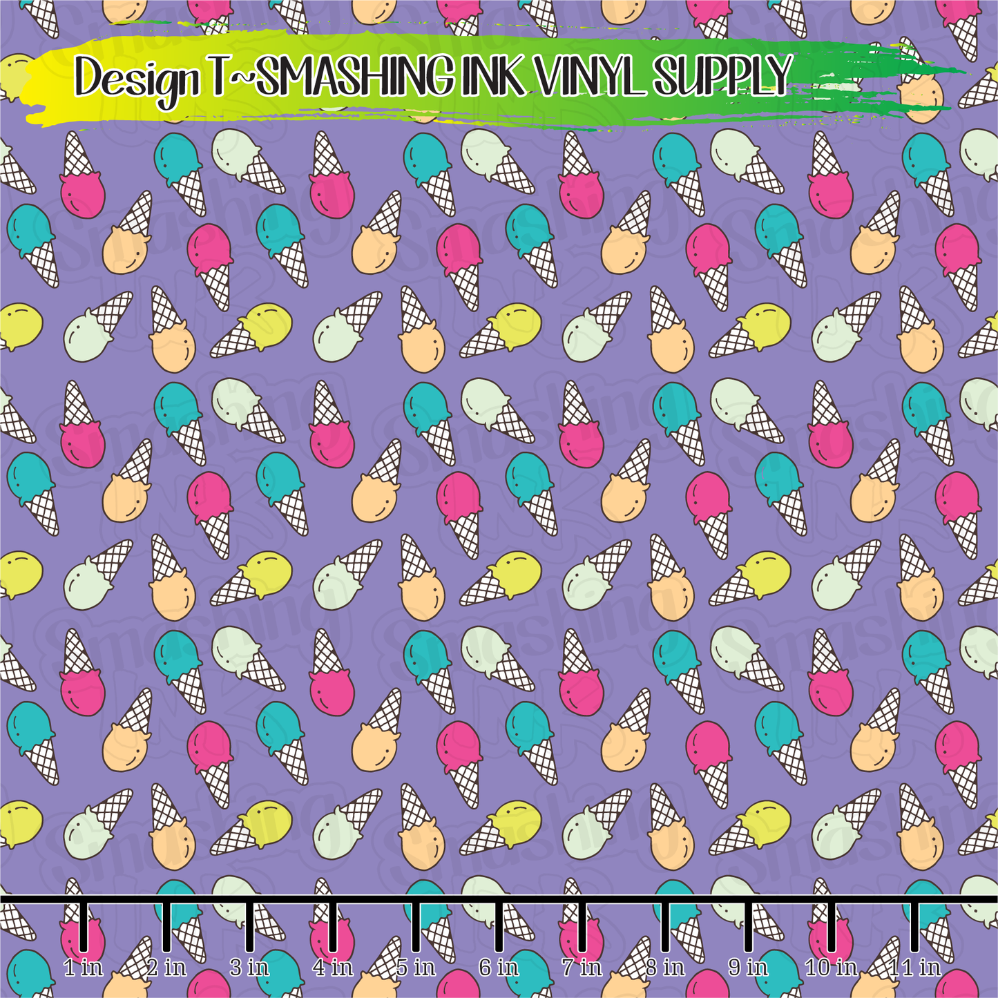 Ice Cream Cones ★ Printed Vinyl Sheets | Faux Leather | Laser Safe