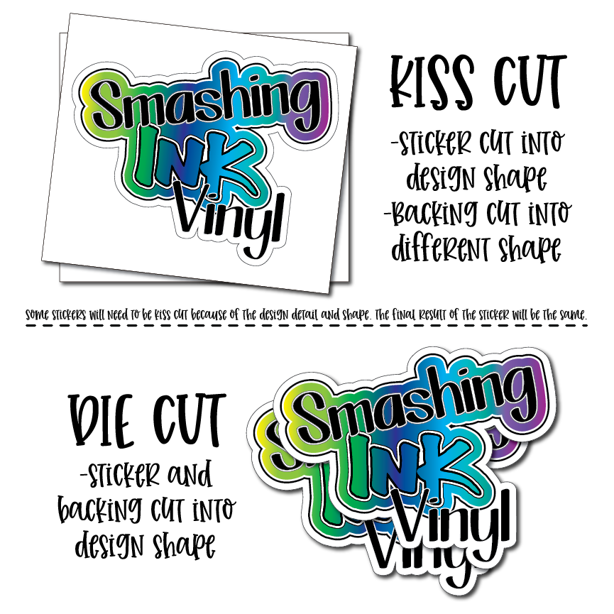 Gothic Smoking Weed 2 - Full Color Vinyl Stickers (SHIPS IN 3-7 BUS DAYS)