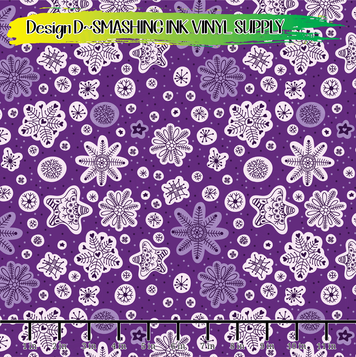 Snowflake Doodles ★ Printed Vinyl Sheets | Faux Leather | Laser Safe