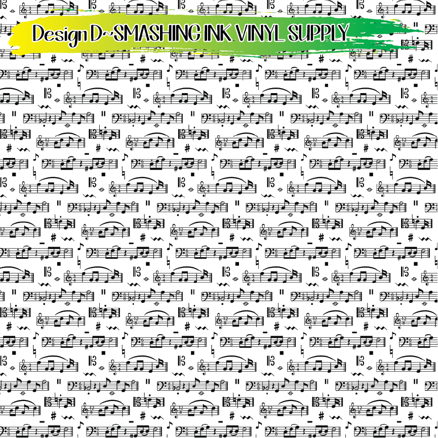 Music Notes ★ Printed Vinyl Sheets | Faux Leather | Laser Safe