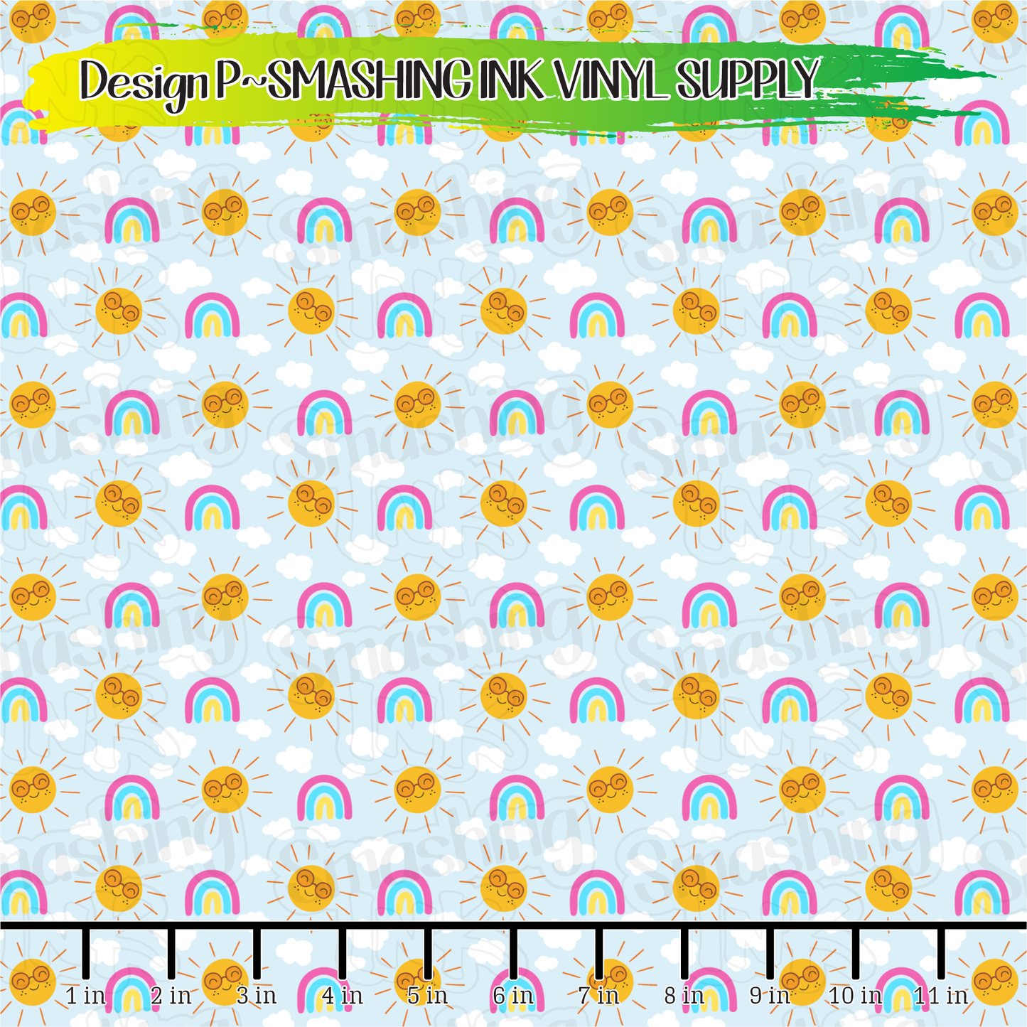 Sunshine and Rainbows ★ Printed Vinyl Sheets | Faux Leather | Laser Safe