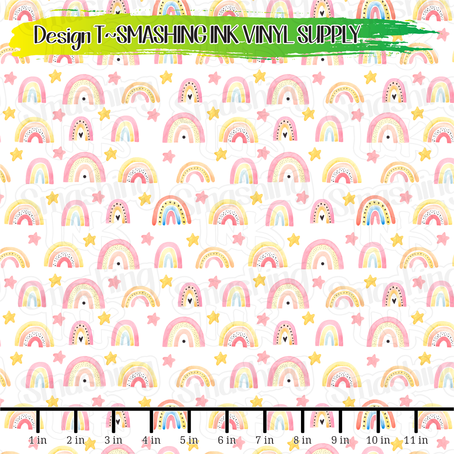 Pink Rainbows ★ Printed Vinyl Sheets | Faux Leather | Laser Safe