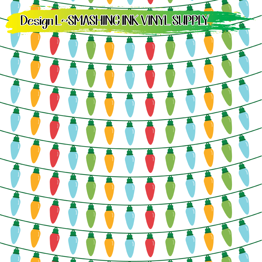 Christmas Lights ★ Printed Vinyl Sheets | Faux Leather | Laser Safe