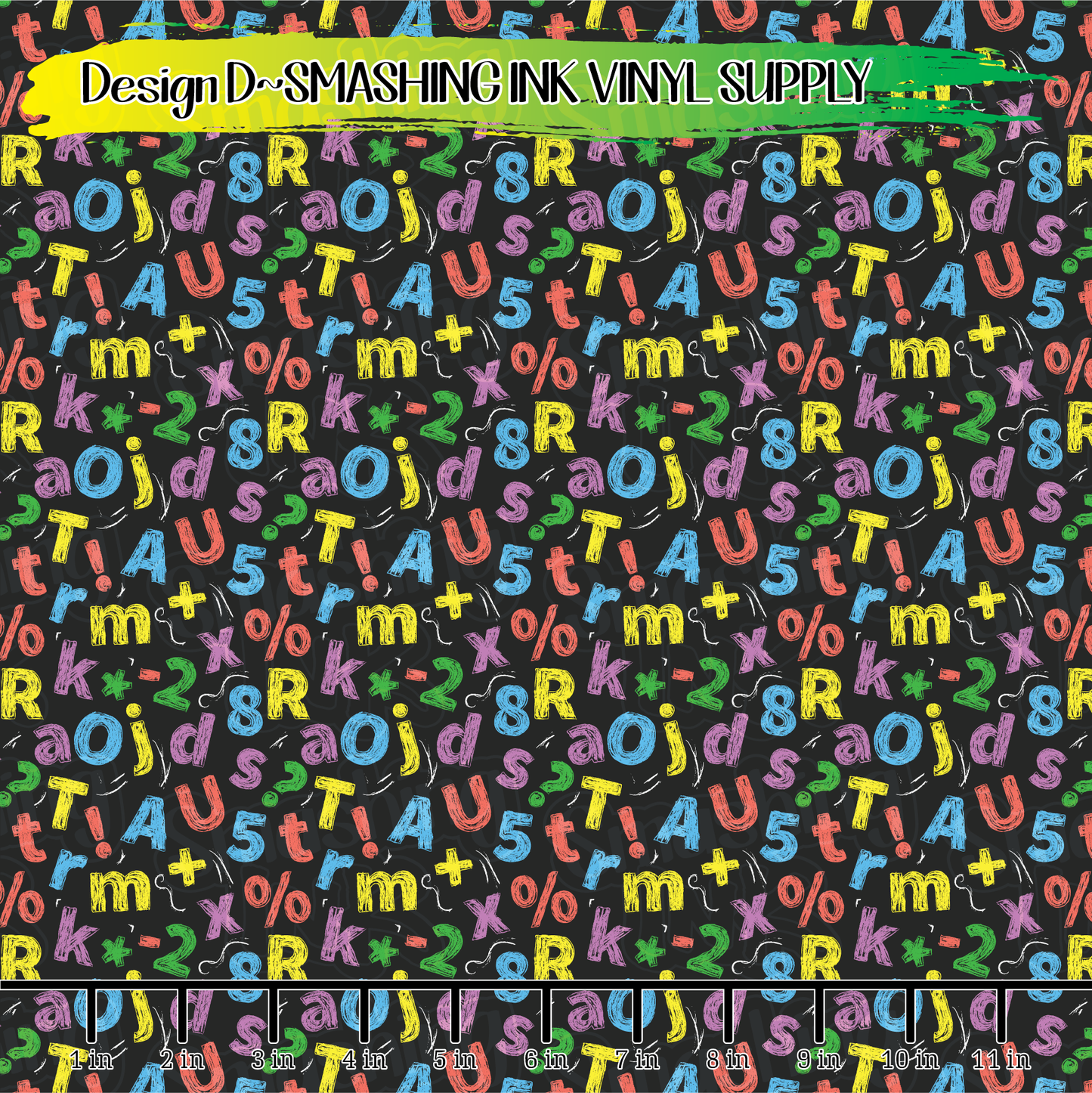 Colorful Chalkboard ★ ABCD - Printed Vinyl Sheets | Faux Leather | Laser Safe