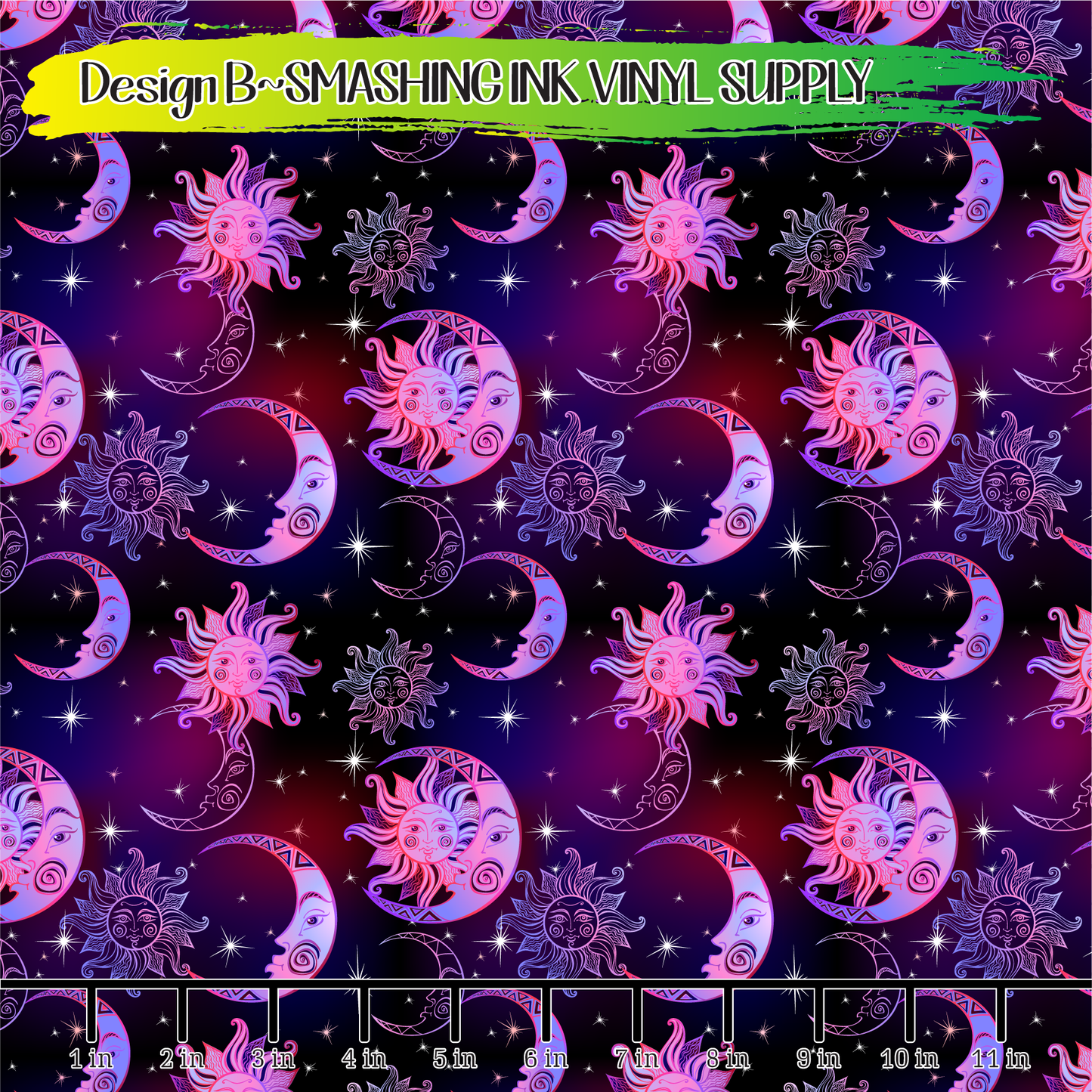 Moon and Stars ★ Pattern Vinyl | Faux Leather | Sublimation (TAT 3 BUS DAYS)