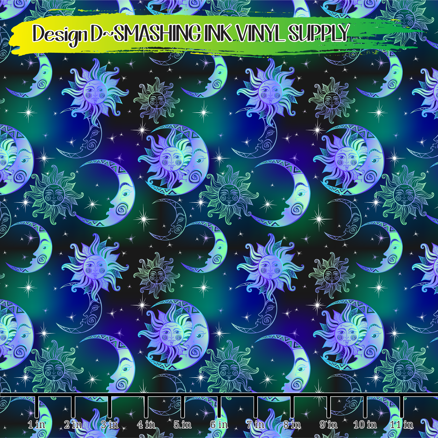 Moon and Stars ★ Printed Vinyl Sheets | Faux Leather | Laser Safe