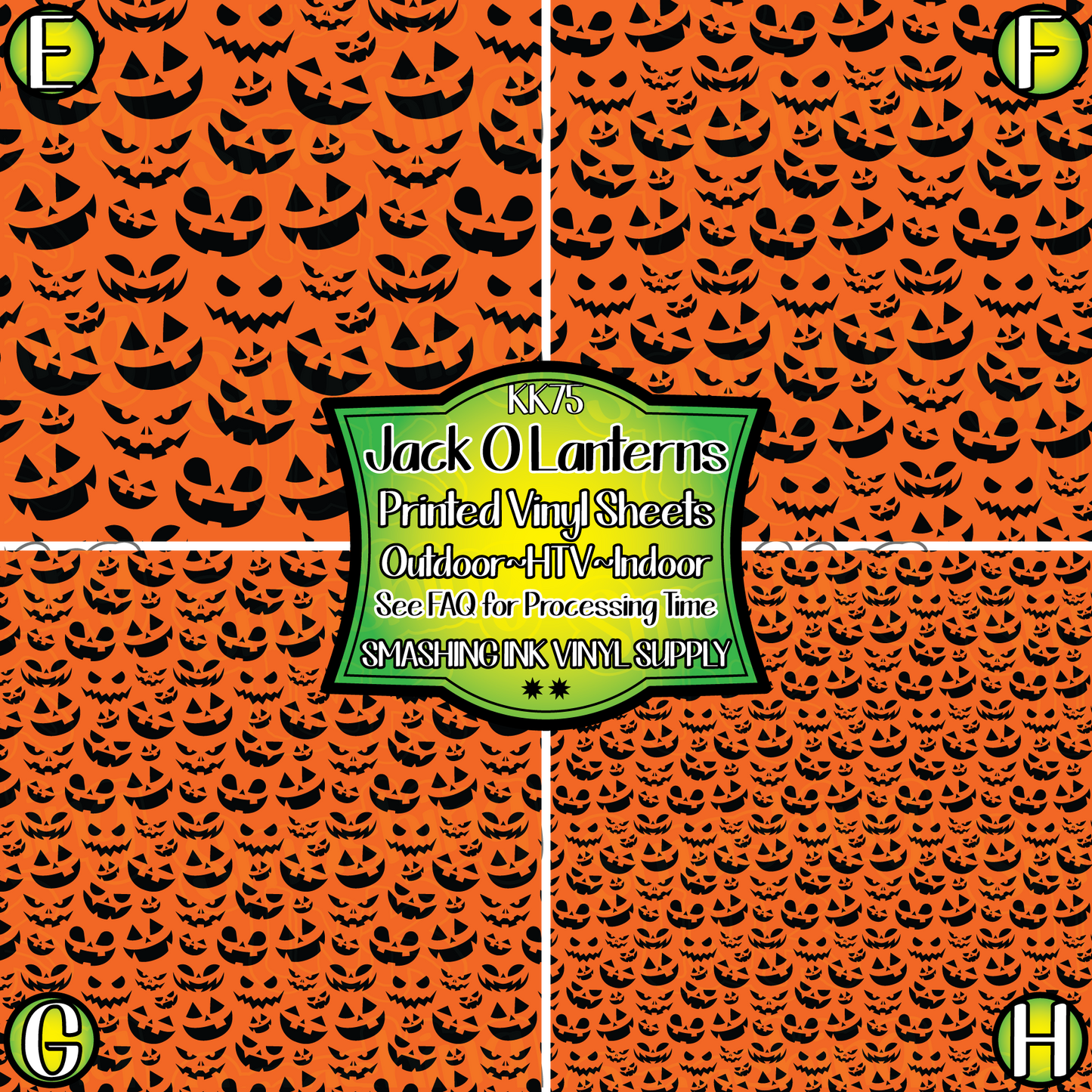 Jack O Lanterns ★ Printed Vinyl Sheets | Faux Leather | Laser Safe