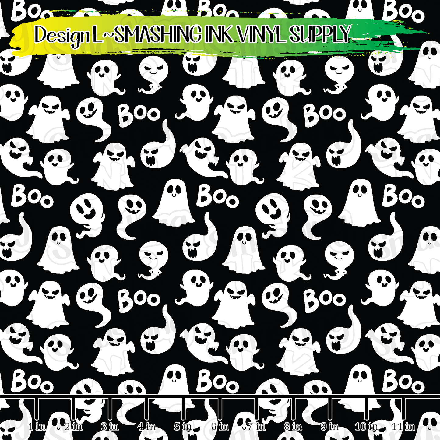 Ghost Pattern ★ Printed Vinyl Sheets | Faux Leather | Laser Safe