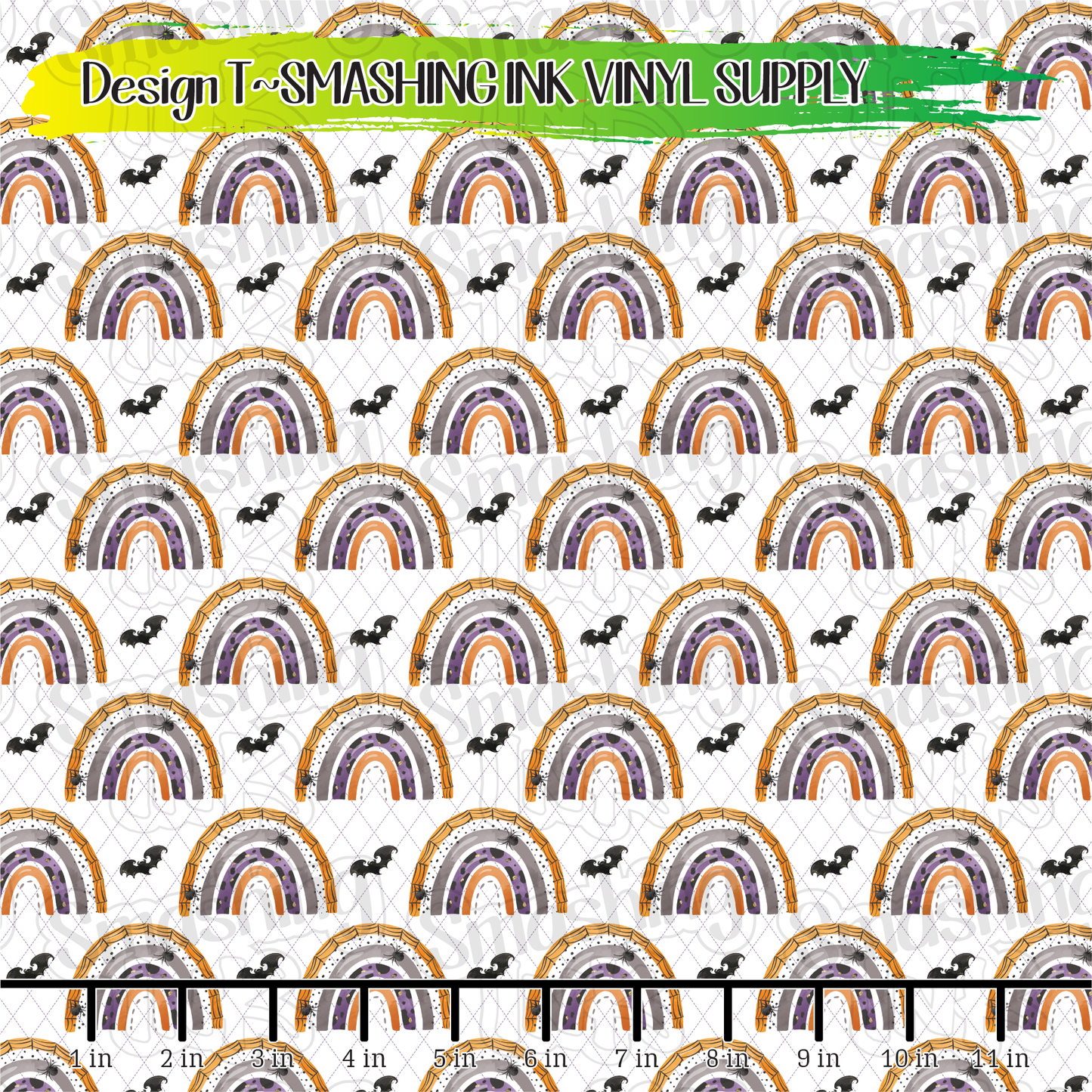 Halloween Rainbows ★ Printed Vinyl Sheets | Faux Leather | Laser Safe