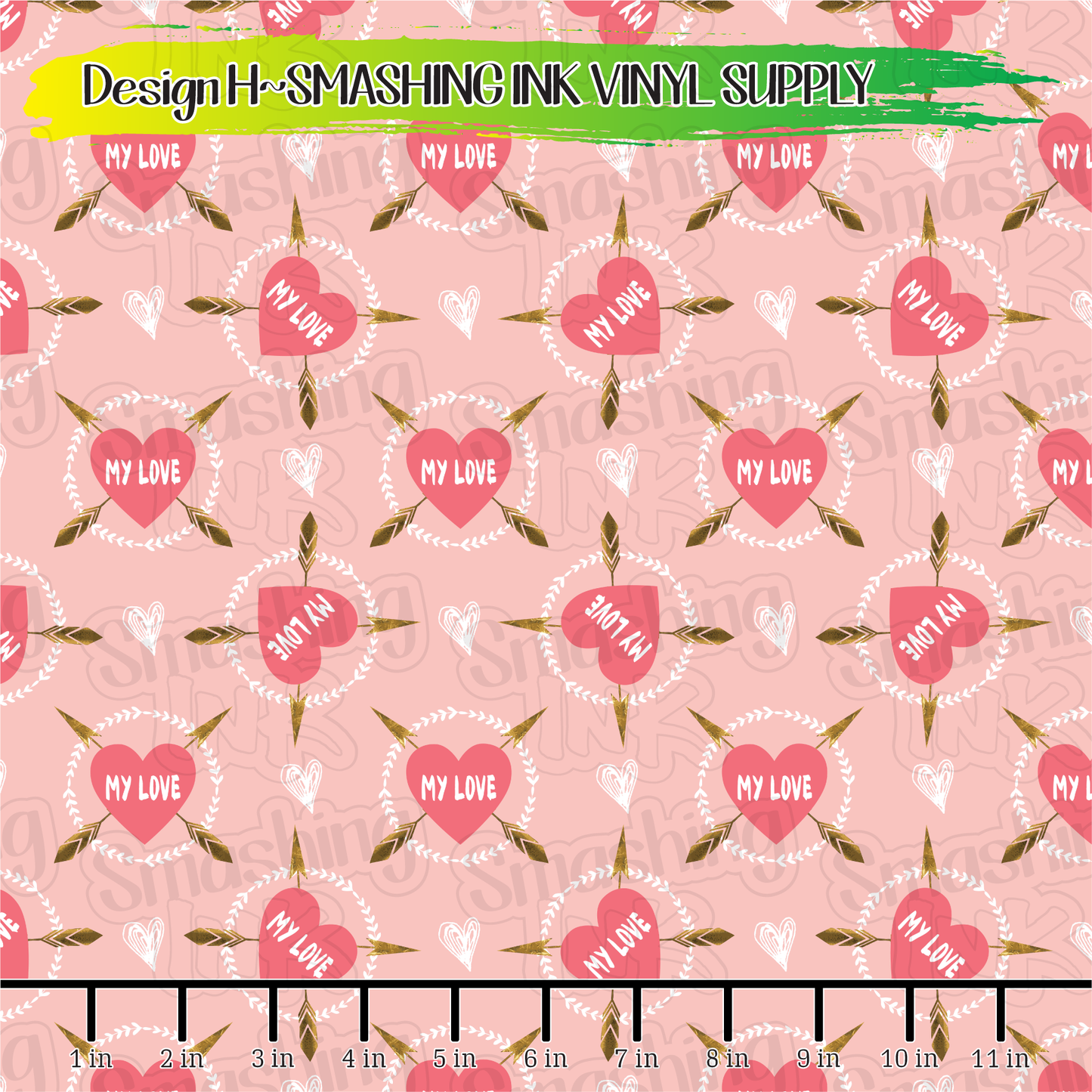 Hearts ★ Printed Vinyl Sheets | Faux Leather | Laser Safe