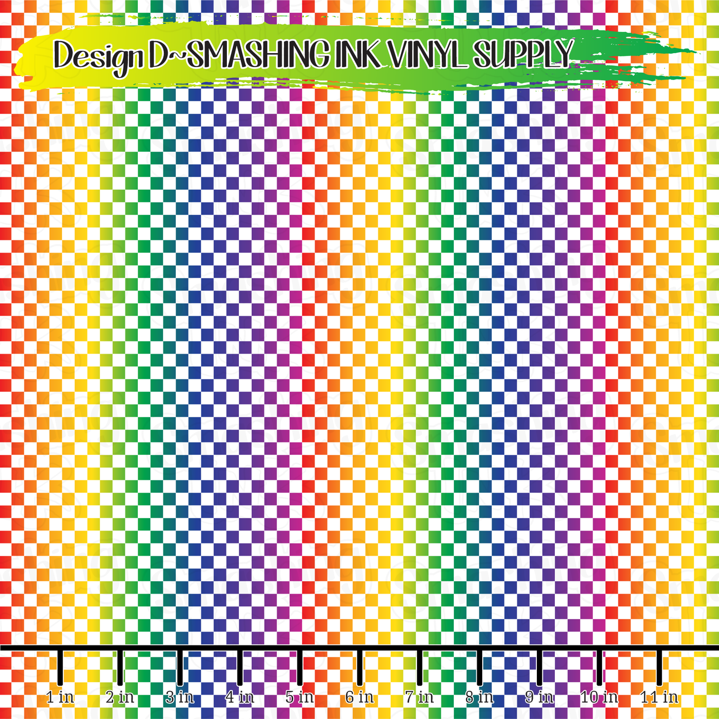 Rainbow Ombre Checkerboard ★ Printed Vinyl Sheets | Faux Leather | Laser Safe