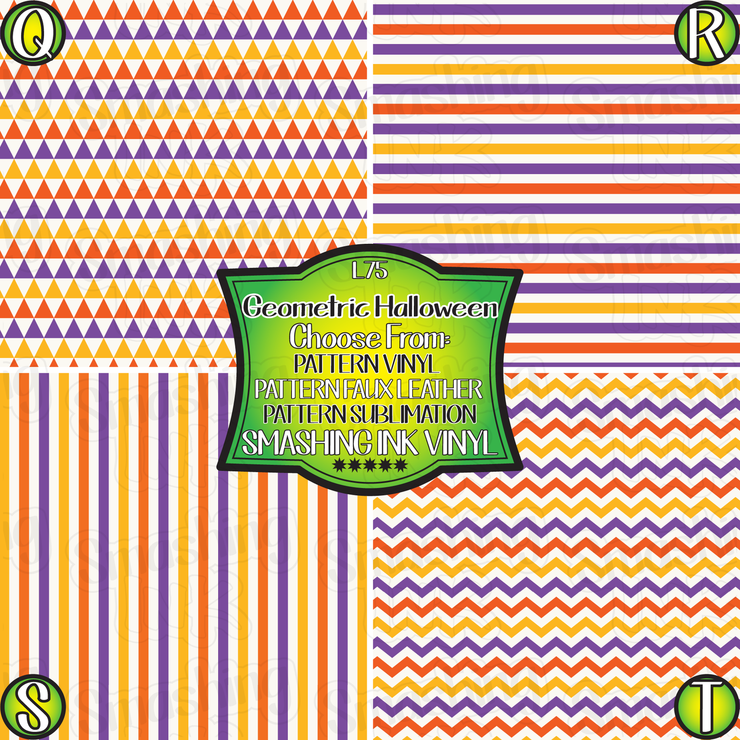 Geometric Halloween ★ Printed Sheets | Faux Leather | Laser Safe