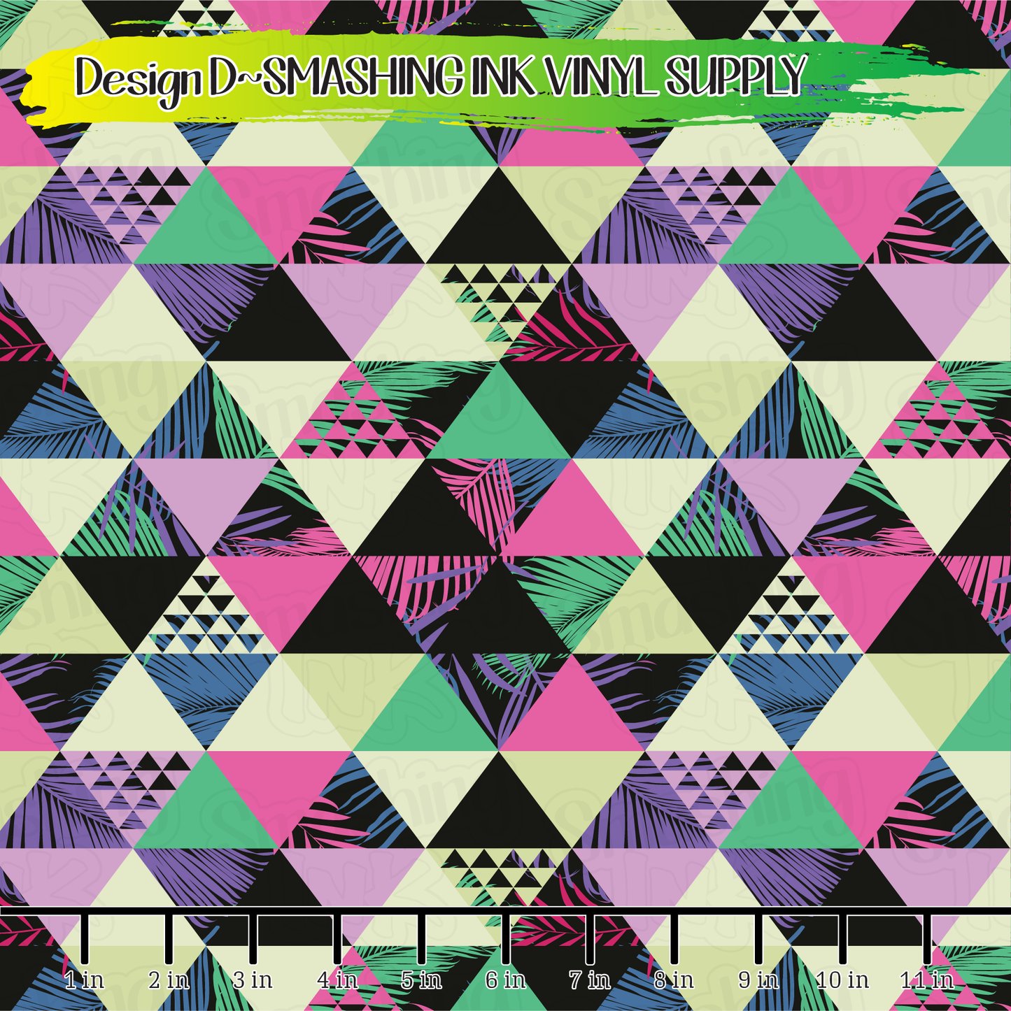 Tropical Triangles ★ Printed Vinyl Sheets | Faux Leather | Laser Safe