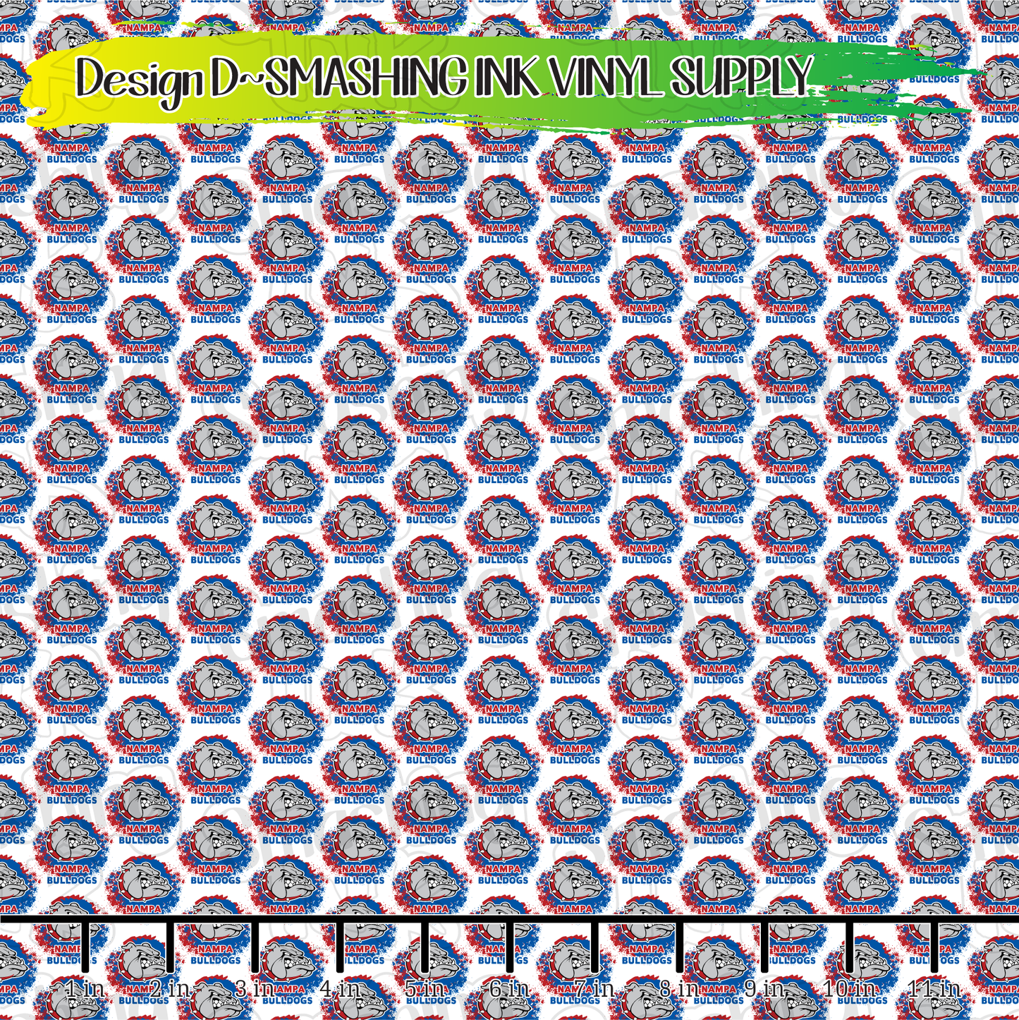 Nampa Bulldogs Splatter ★ Printed Vinyl Sheets | Faux Leather | Laser Safe