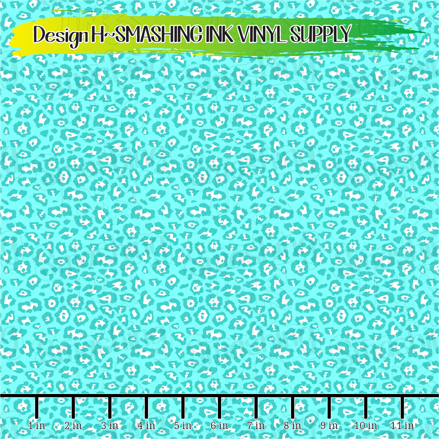 Teal Cheetah ★ Printed Vinyl Sheets | Faux Leather | Laser Safe