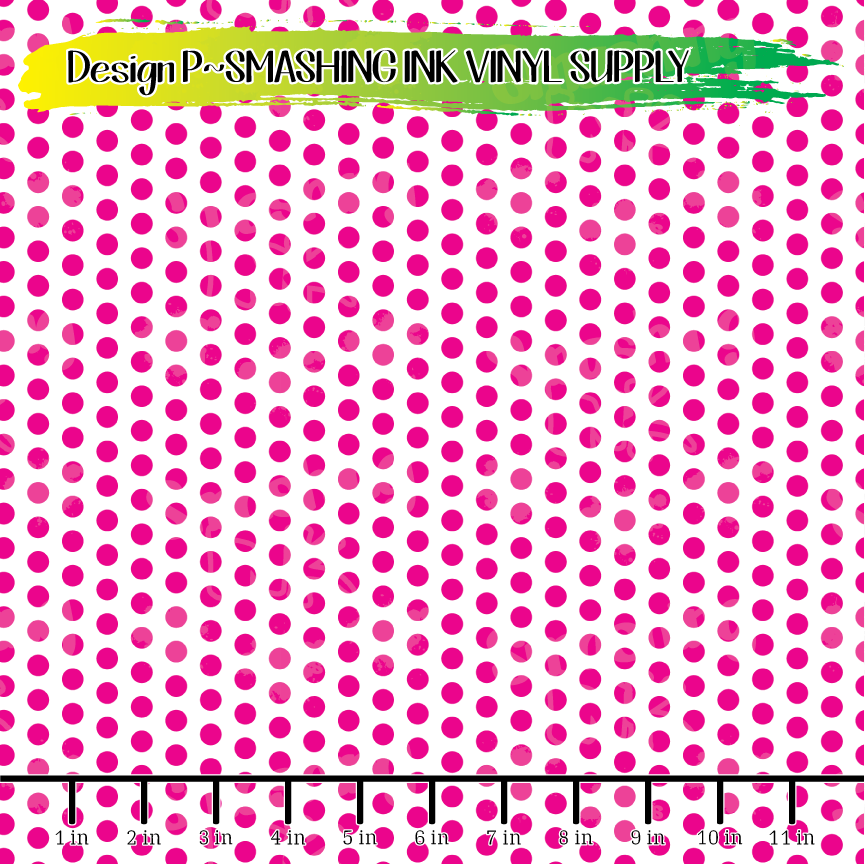 Pink White Dots ★ Printed Vinyl Sheets | Faux Leather | Laser Safe