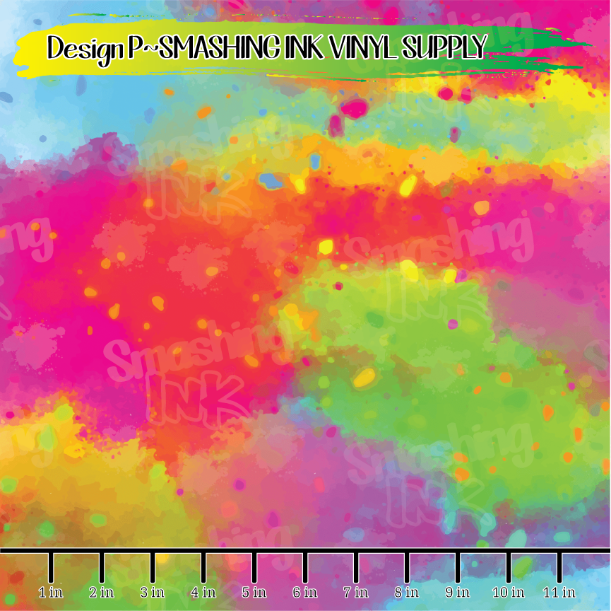 Colorful Watercolor ★ Printed Vinyl Sheets | Faux Leather | Laser Safe