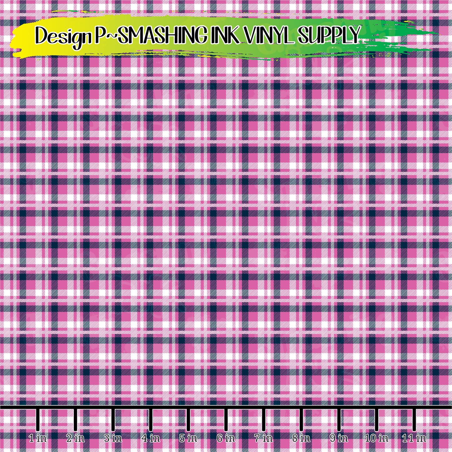 Navy Pink Plaid ★ Printed Vinyl Sheets | Faux Leather | Laser Safe