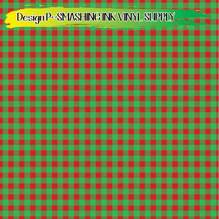 Christmas Buffalo Plaid ★ Printed Vinyl Sheets | Faux Leather | Laser Safe