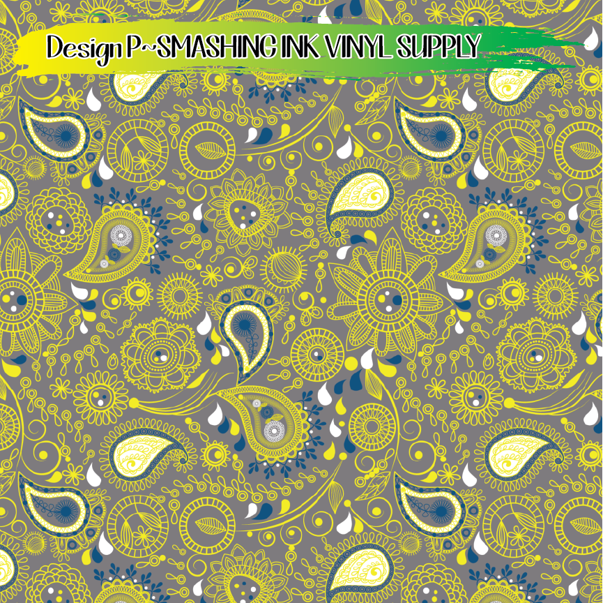 Whimsical Paisley ★ Printed Vinyl Sheets | Faux Leather | Laser Safe