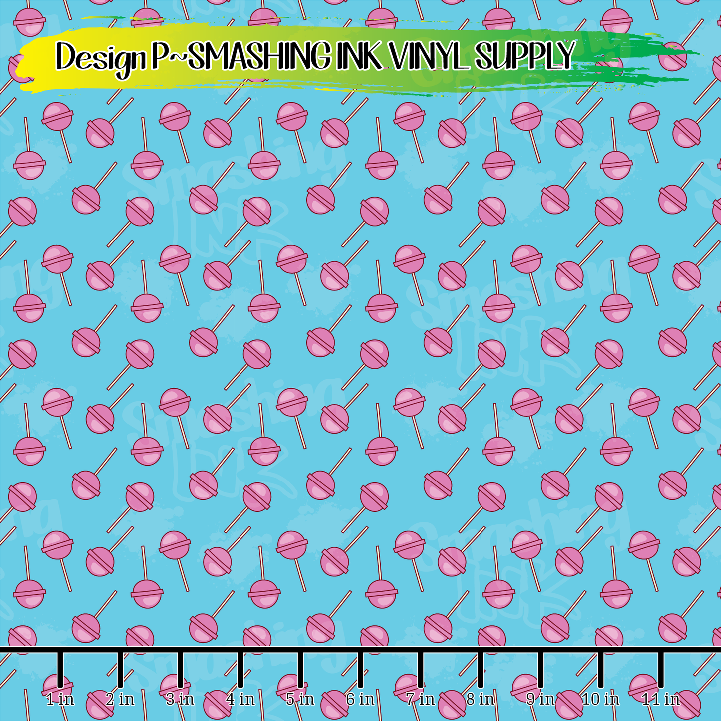 Pink Lollipops ★ Printed Vinyl Sheets | Faux Leather | Laser Safe