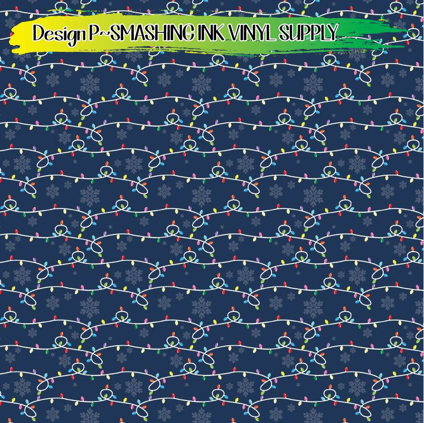 Christmas Lights ★ Printed Vinyl Sheets | Faux Leather | Laser Safe