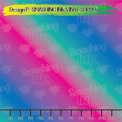 Pink Purple Teal Ombre ★ Pattern Vinyl | Faux Leather | Sublimation (TAT 3 BUS DAYS)