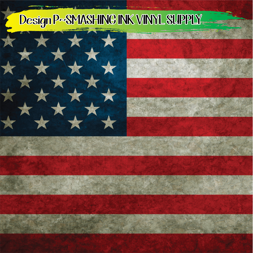 Cropped American Flag ★ Printed Vinyl Sheets | Faux Leather | Laser Safe