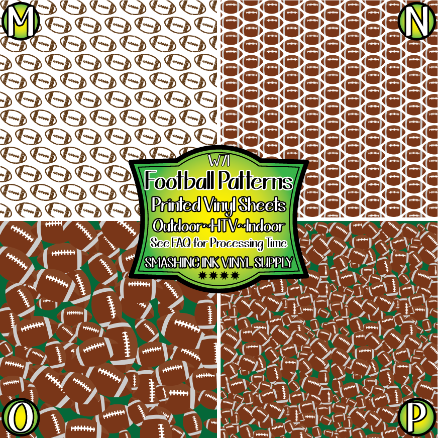 Football Patterns ★ Printed Vinyl Sheets | Faux Leather | Laser Safe