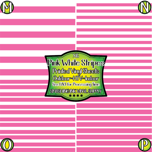 Pink White Stripes ★ Printed Sheets | Faux Leather | Laser Safe