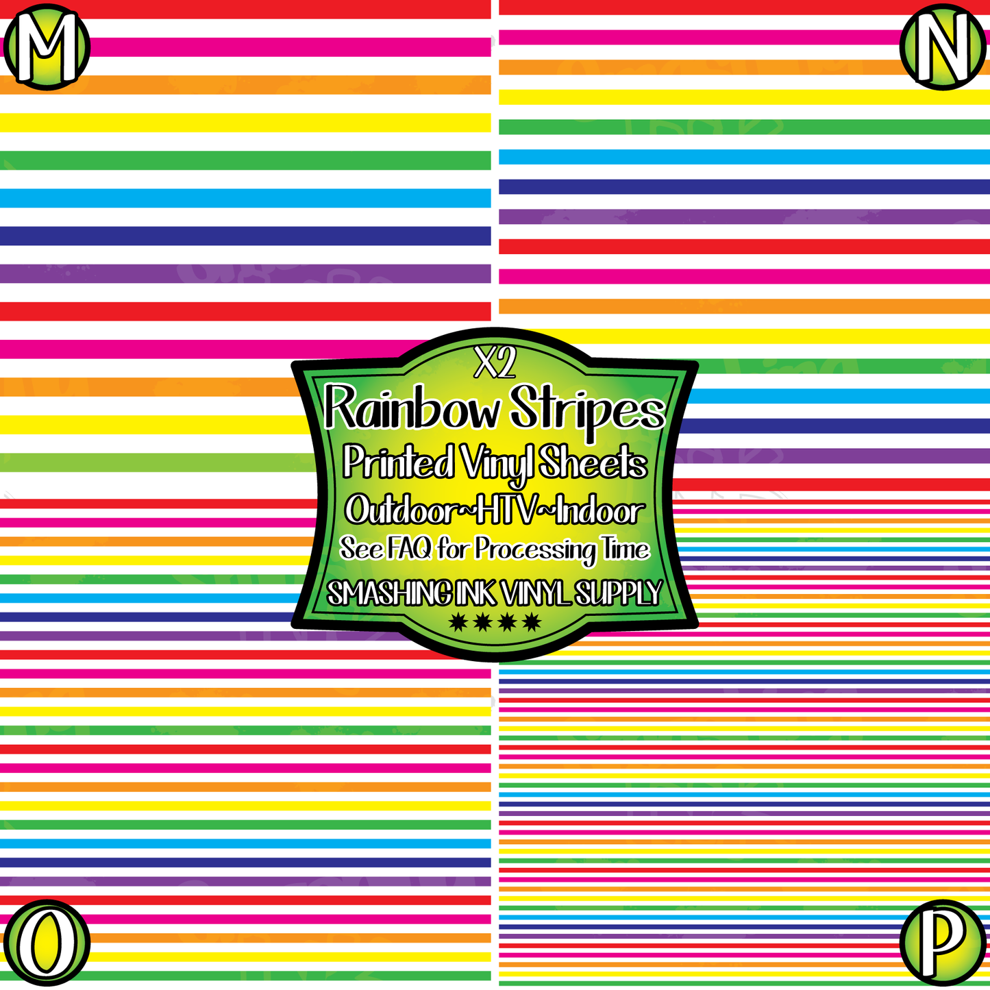 Rainbow Stripes ★ Printed Vinyl Sheets | Faux Leather | Laser Safe