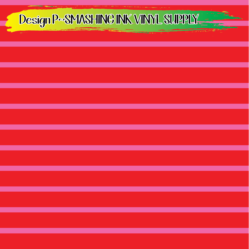 Pink Red Stripes ★ Printed Vinyl Sheets | Faux Leather | Laser Safe