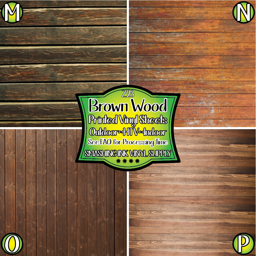 Brown Wood ★ Printed Vinyl Sheets | Faux Leather | Laser Safe