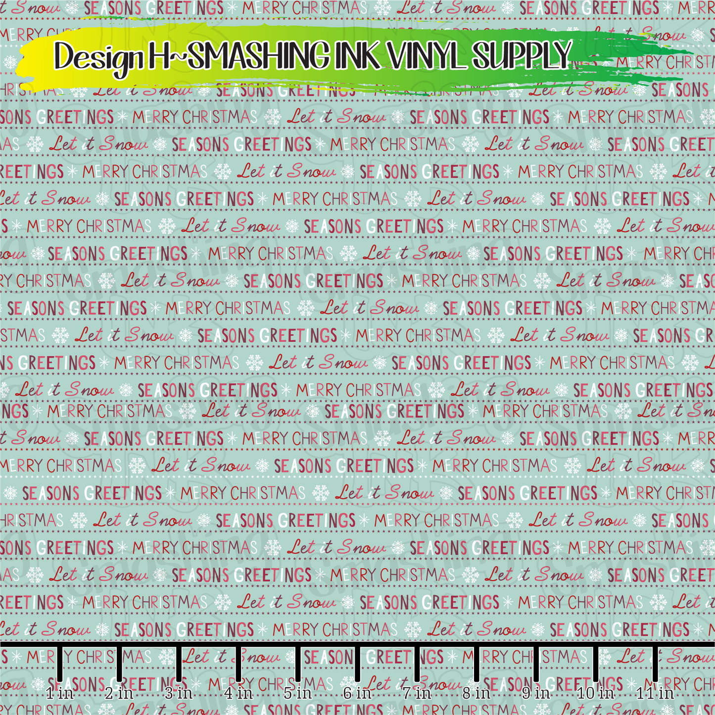 Christmas Wording ★ Printed Vinyl Sheets | Faux Leather | Laser Safe