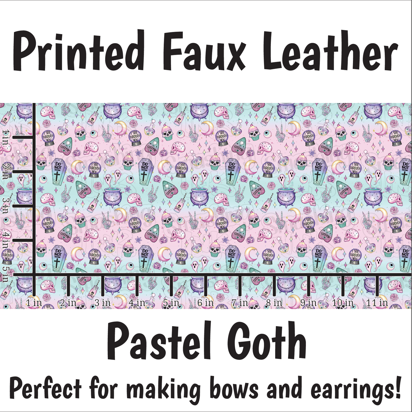 Pastel Goth - Faux Leather Sheet (SHIPS IN 3 BUS DAYS)