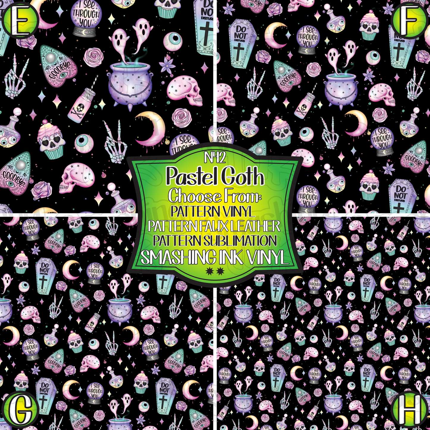 Pastel Goth ★ Printed Sheets | Faux Leather | Laser Safe