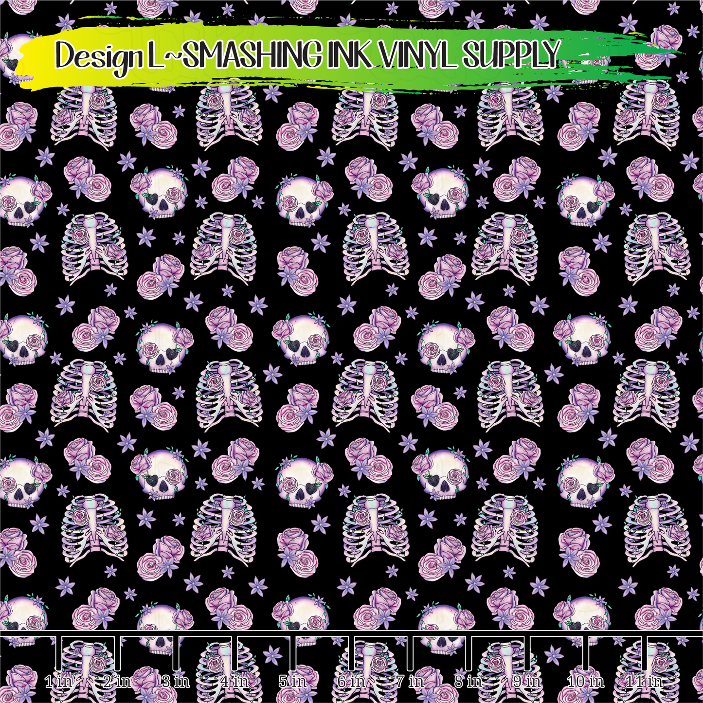 Pastel Skeletons ★ Printed Vinyl Sheets | Faux Leather | Laser Safe