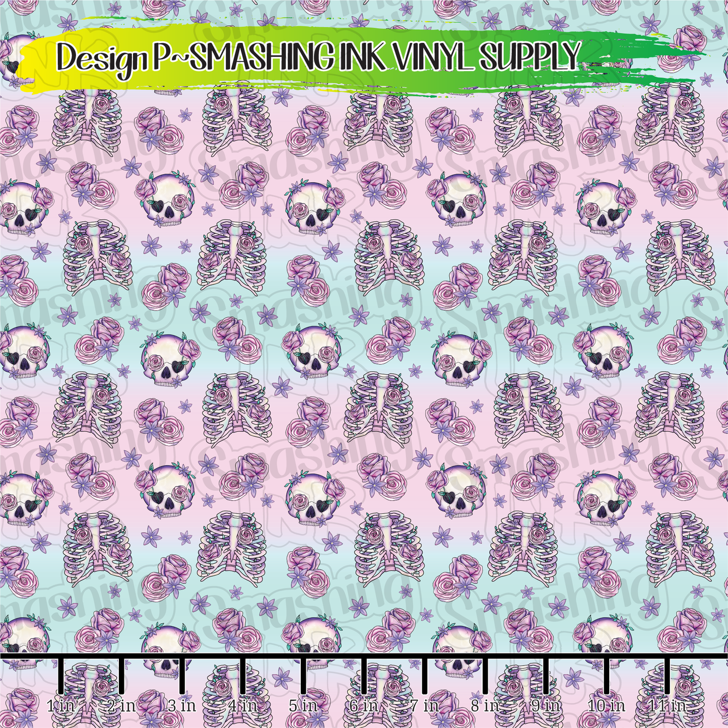 Pastel Skeletons ★ Printed Sheets | Faux Leather | Laser Safe