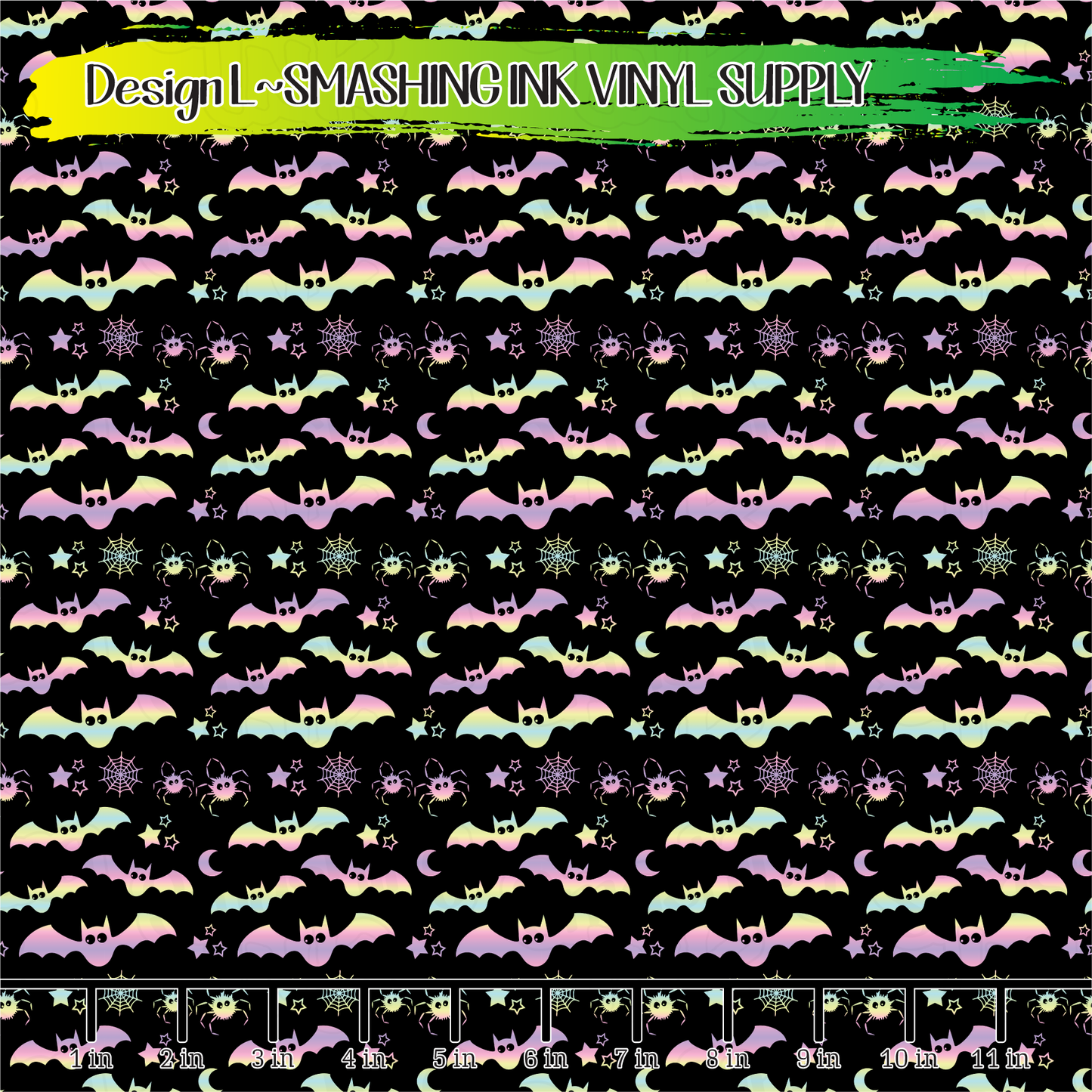 Pastel Bats ★ Printed Vinyl Sheets | Faux Leather | Laser Safe